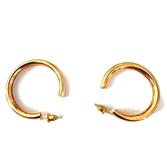 Gold Toned Hoop earrings - Picture 1 of 2